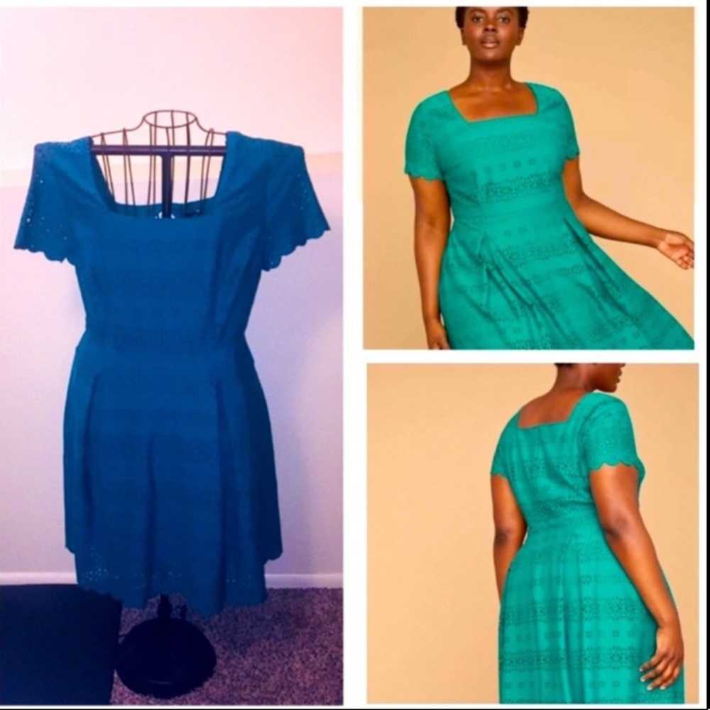 🆕💙Lane Bryant- Teal Cutout Fit & Flare Dress